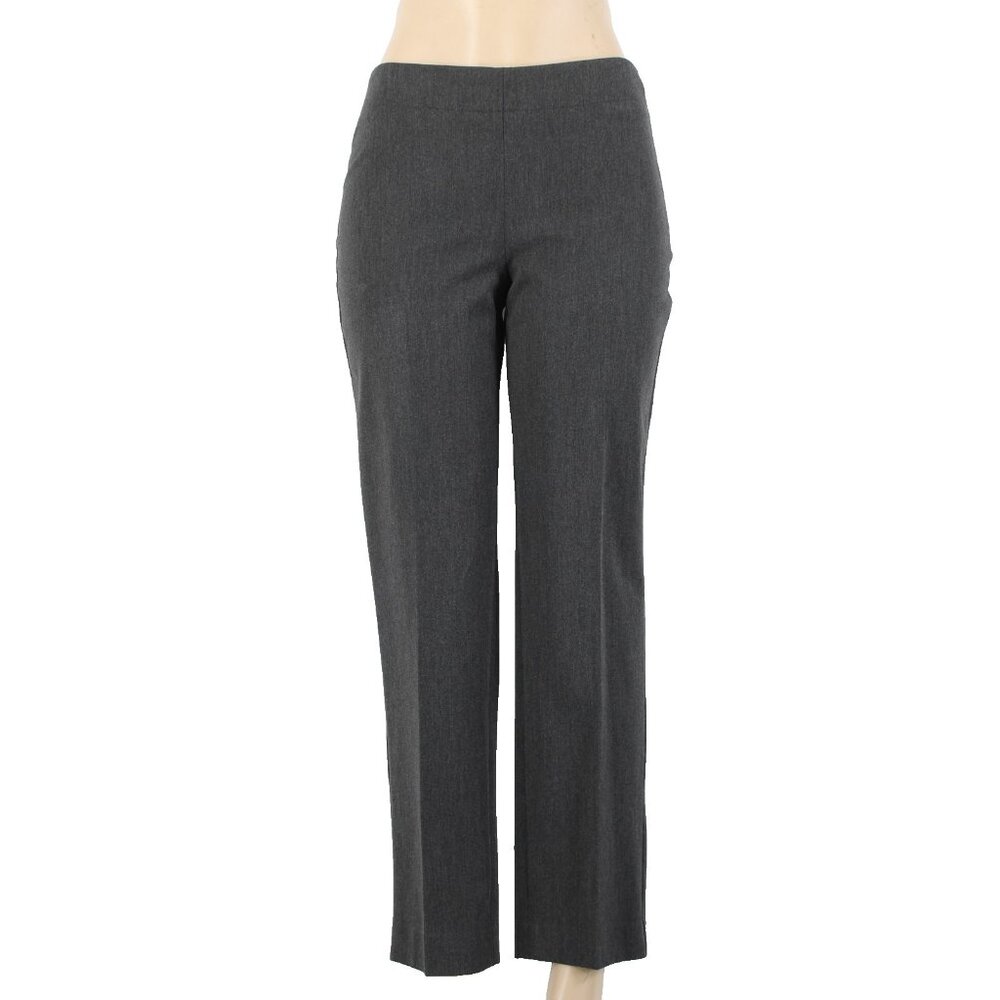 Talbots Heritage Sz 4P Medium Charcoal Gray Flat Front Poly Rayon Blend Pant